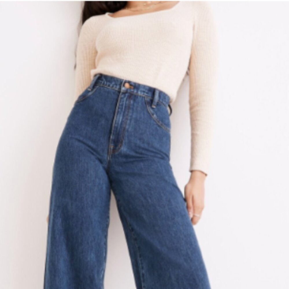 Madewell Super Wide-Leg Blue Jeans